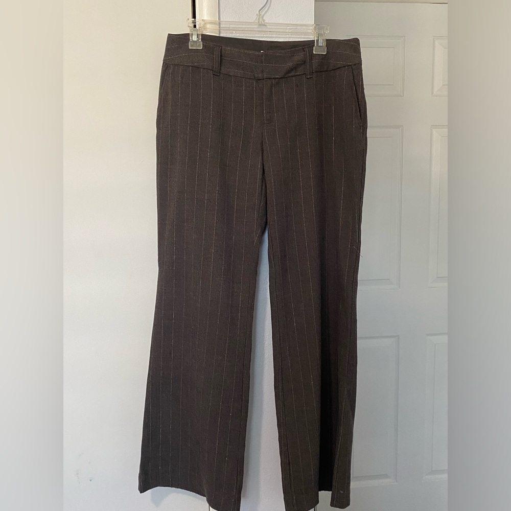 Gap Brown Gold Stripe Flare Leg Trouser Size 8